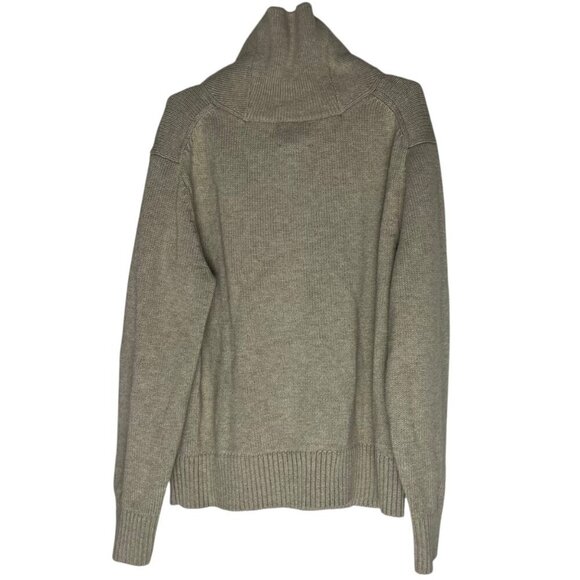 Lands End Kids Boys M Sweater Fair Isle Cotton Button Neck Holiday‎ Tan Red - Picture 3 of 5